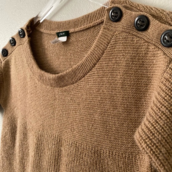 J.Crew button short sleeve alpaca wool knit top - Picture 3 of 4